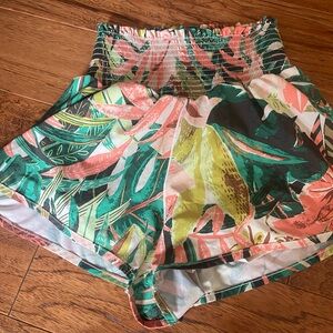 Offline Size Small Tropical Print High Waist Shorts With Liner